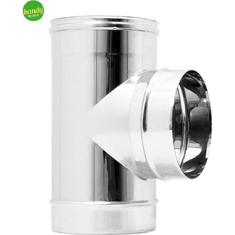 RACCORDO A "T" 90° IN ACCIAIO INOX AISI 304 MONOPARETE SPESSORE MM.0,5 - MMF ø mm.100