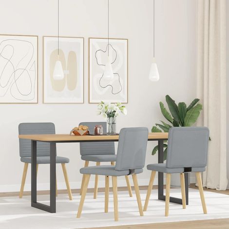 Lot de 4 Chaises à manger,Chaise de cuisine gris clair tissu CFW41846 (1/5)