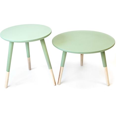 Tavolino ausiliario set di 2 verde 45x39.5x39.5cm