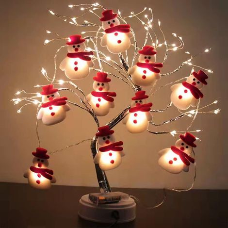 Guirlande lumineuse de Noël Bonhomme neige Décoration avec pour la maison le jardin chambre à coucher 10 LED 1.5 m (1/5)