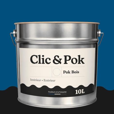 Peinture Bois Extérieur – POK BOIS - 10L - RAL 5010 - Bleu gentiane- Résistante aux intempéries - Ne s'écaille pas (1/4)
