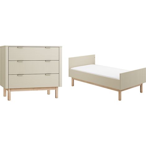 Lettino evolutivo 70x140 e cassettiera 3 cassetti Pinio Miloo Champagne