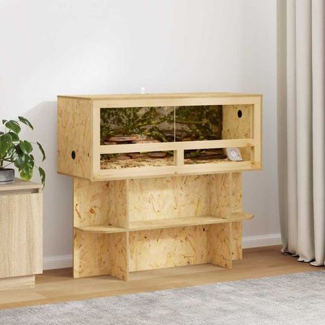 Base de Terrarium avec étagère Marron 100 x 40 x 50 cm OSB (1/4)