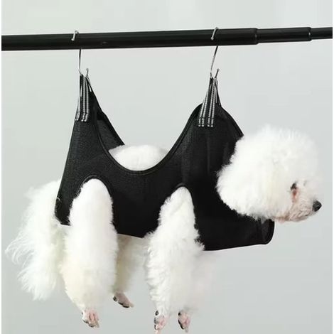 Bolsa colgante para perros - Negra - Talla XS - Bolsa colgante para cortar uñas - Ayuda para cortar uñas - Cortar uñas de perros (1/4)