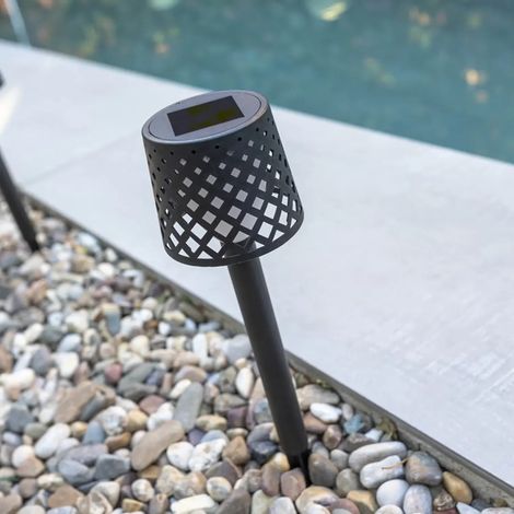 GRETITA Pack 4 Lámpara de mesa con cargador solar y batería recargable. Luz LED cálida. Fabricado en España (1/5)