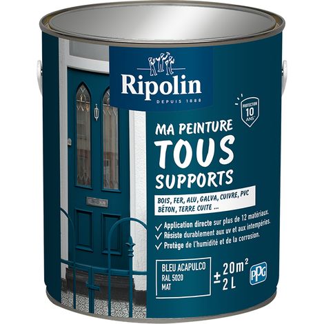 Ma Peinture Tous Supports - Mat - 2L - Bleu Acapulco - Ripolin (1/5)