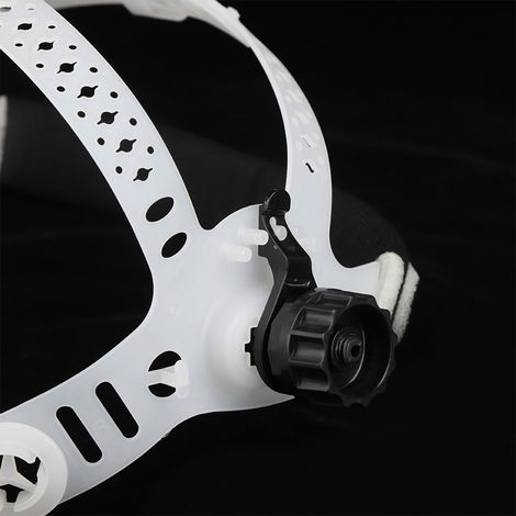 Masque de soudeur à bandeau réglable pour casque à assombrissement automatique solaire (blanc) (1/5)