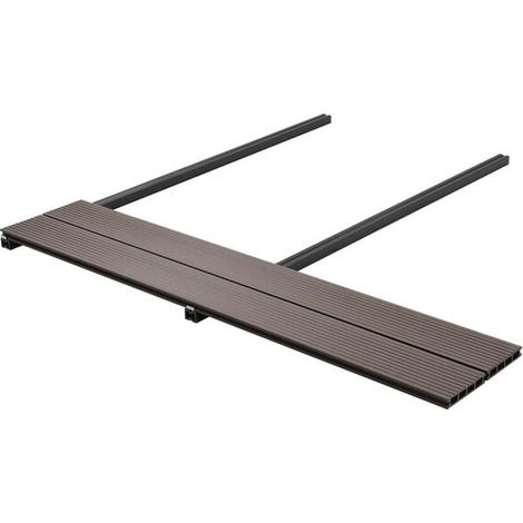 Lot de 30 pièces de revêtement de sol composite WPC brun foncé