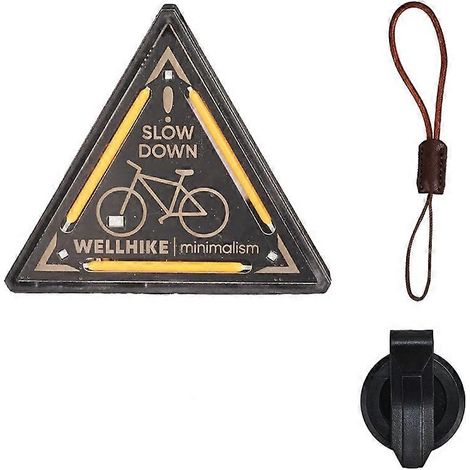 Lampe de nuit triangulaire décorative pour le camping, style mini, avec insigne d'avertissement et petit pendentif. (1/5)