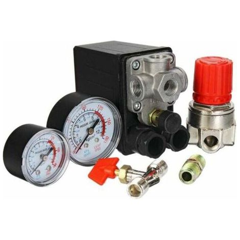 FOREHILL Mini-Luftkompressorregler 240V 15A Steuerschalter Druckventil mit Manometer (1/3)