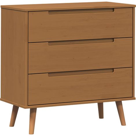 Chest of Drawers MOLDE Caramel 80 x 40 x 80 cm Solid Pine Wood vidaXL (1/5)