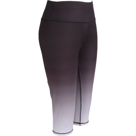 Pantalon de yoga taille haute pour femme, dégradé noir, galbant les fesses et les jambes, amincissant, idéal pour le fitness. (1/5)