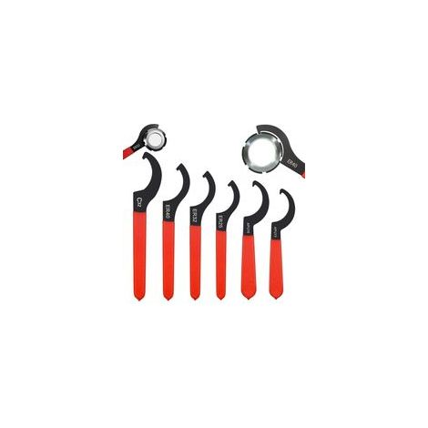 Clé à Ergot à Encoche, 6 Pièces Universelle C Forme Clé à Crochet, clé en Forme de C, Kits de clés à molette, Jeu de Clés pour Tendeurs d Amortisseurs, pour Serrer ou Desserrer les Ecrous