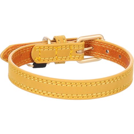 Collier pour chien Virginia en cuir L 43-53cm 25mm jaune