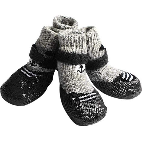 Chaussettes Antidérapantes Pour Chien - Coton Respirant - Protection Pattes Intérieur Sol Dur - Taille M