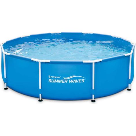 Summer Waves – Piscine tubulaire ronde 4,57 m – Hauteur 0,84 m – Volume 12 m³ – Épurateur à cartouche inclus – PVC durable (1/2)