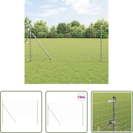 Terrassenzaun - Zaun mit Pfosten Silber 1,2 x 10 m Stahl und PVC (1/5)