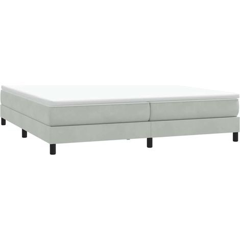 Boxspringbett ohne Matratze Hellgrau 200x220 cm Samt vidaXL (1/4)