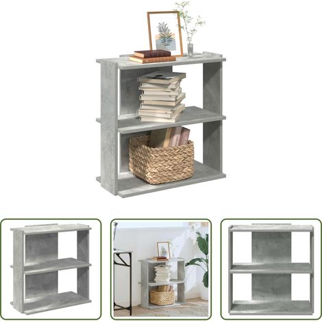 Étagère livres - Bibliothèque à 3 niveaux gris béton 60x30x60 cm bois ingénierie (1/5)