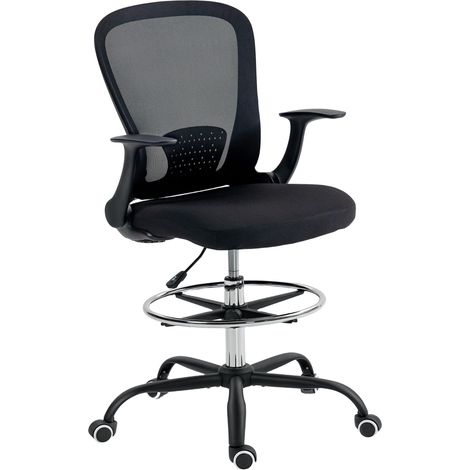 Chaise de bureau réglable hauteur repose-pieds ajustable appui lombaire 62x59x119cm noir (1/5)