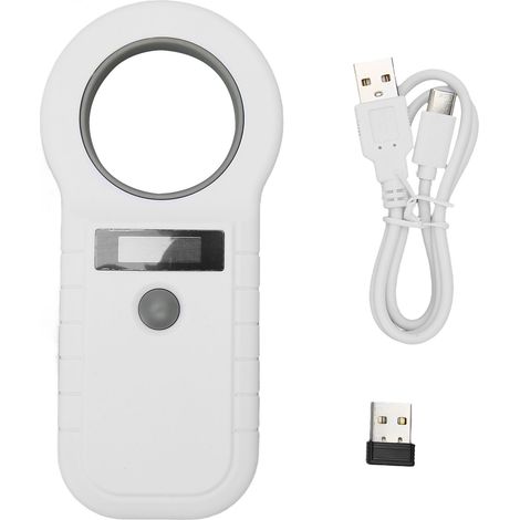 Scanner de puce pour animaux 134.2Khz 125Khz Bluetooth USB sans fil lecteur de micropuce pour chien chat portable blanc (1/5)