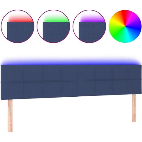 Tête de lit,Panneau décoratif à LED Bleu 180x5x78/88 cm Tissu CFW4993491 (1/5)