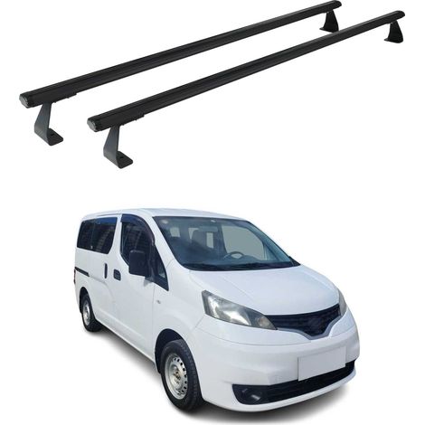 OMAC Barres de toit Heavy Duty compatibles avec Nissan NV200 2009-2020 – 2 barres – Aluminium Noir (1/4)