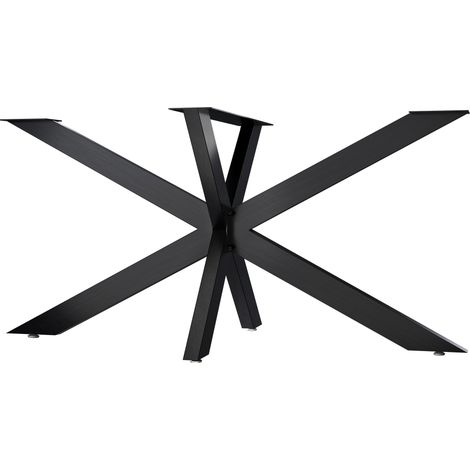 CLP – Pieds de table en acier noir aspect industriel 71 cm – Fixation facile – Pour tables de salon et salle à manger – Dimensions 150x78 cm