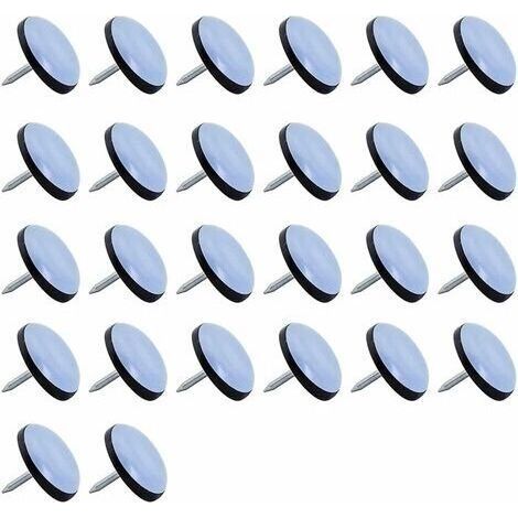 Patines de Teflón, 26 piezas de patines deslizantes de teflón Ø 25 mm, patines profesionales para muebles con clavos, patines deslizantes para muebles y sillas (1/5)