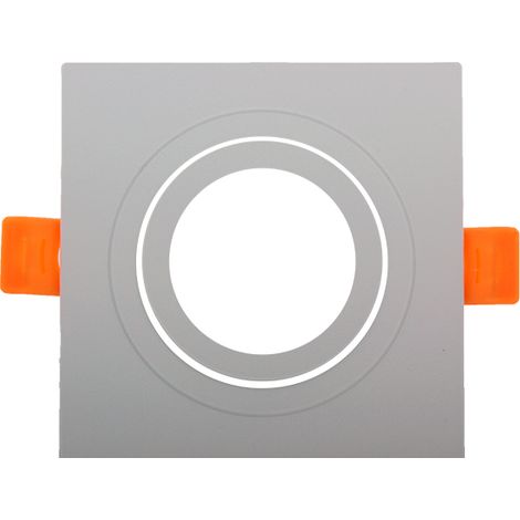 IluminaShop - Aro Basculante Cuadrado Blanco para GU10/MR16 (1/3)