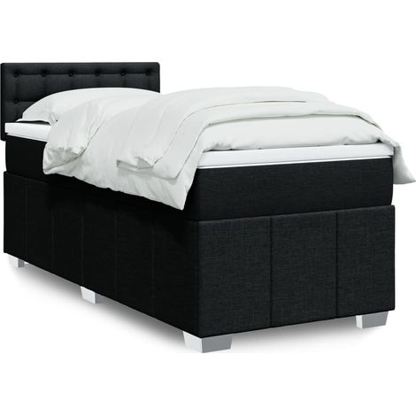 Boxspringbett mit Matratze Schwarz 80x200 cm Stoff (1/5)