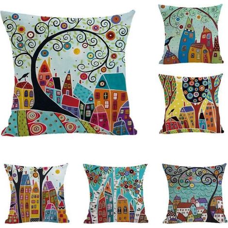 6 Housses de Coussin 45x45 Géométrique en Microfibre Housse Coussin Scandinave Doux Taie d\'oreiller Decoration Canapé Maison (1/3)