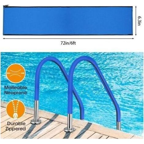 Couverture de Main Courante Piscine 180cm Manchon de Rail de Piscines Poignée de Piscine Protection avec Fermeture Éclair Accessoire de Antidérapant Piscines (1/5)