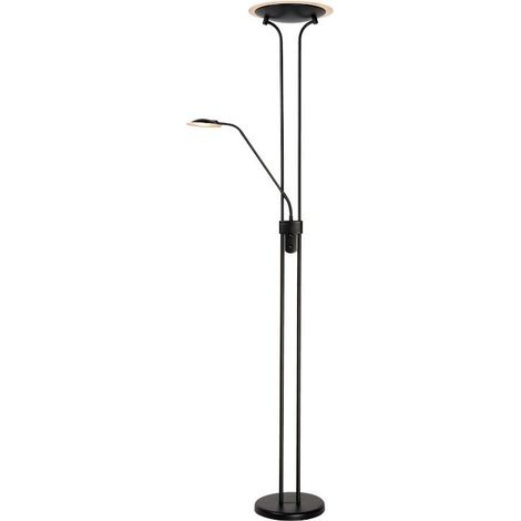 Lampadaire Led dimmable avec liseuse Champion noir - Lucide (1/4)