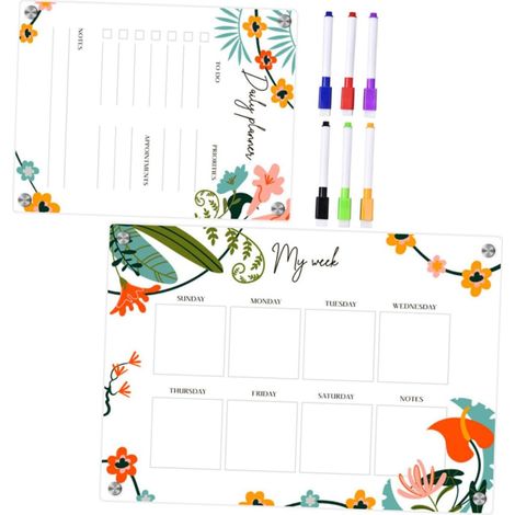 Tableau magnétique pour réfrigérateur, tableau effaçable à sec, liste de tâches magnétique réutilisable pour la cuisine, organisation du planning.