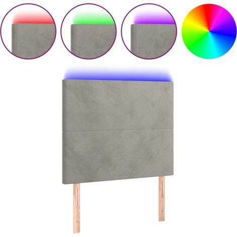 Maison Exclusive - Testiera a LED Grigio Chiaro 90x5x118/128 cm in Velluto