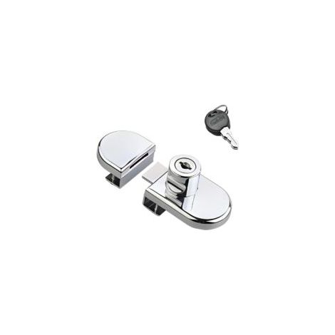 Set mit 2 Glasschrankschlössern, kein Bohren erforderlich, für Glasstärken von 5–8 mm, für Vitrinen, Einkaufszentren, Weinschränke, Schmucktüren – Crezuo
