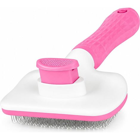 Brosse de massage et peigne pour enlever les poils des petits chiens, chats et lapins, rose (1/5)