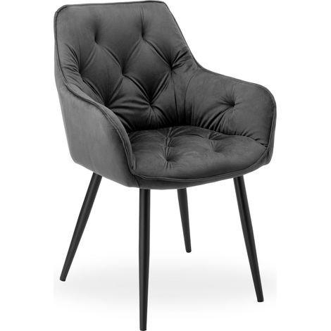 Silla de terciopelo grafito NEVADA VELVET (1/5)
