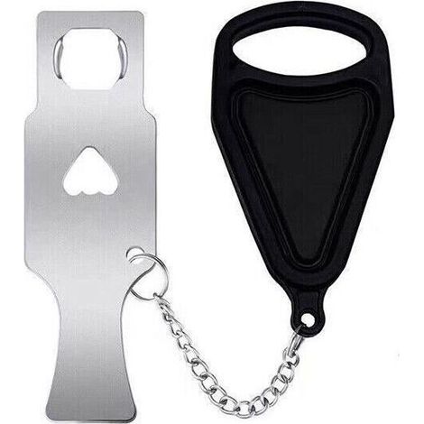 Verrou de porte portable anti-intrusion pour sécurité voyage hôtel maison - dispositif de verrouillage de porte noir, sans marque, pour sécurisation des déplacements et du domicile (1/5)