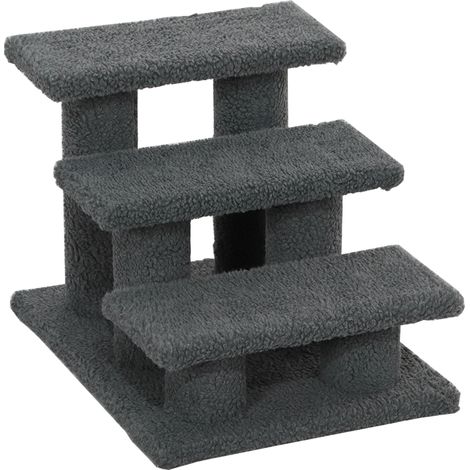 Escalier pour chat, 3 marches, 45 x 35 x 34 cm, gris (1/5)
