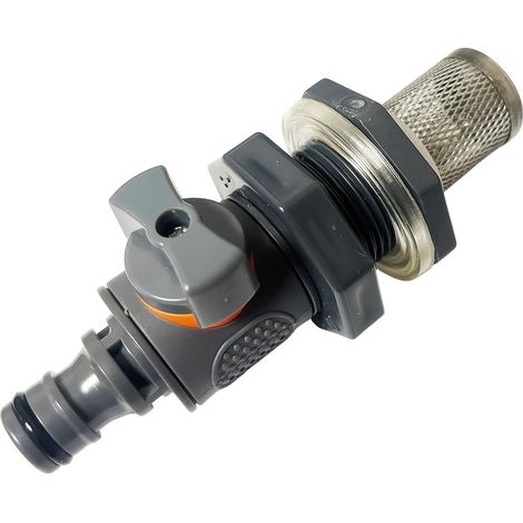 Kit d'adaptation pour baril de stockage d'eau — Raccord fileté mâle 1/2 pouce (DN15) et connecteur pour tuyau d'arrosage (1/5)