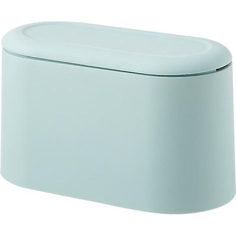 bleu , Petite Poubelle De Table Avec Couvercle Bouton-poussoir Poubelle De Bureau Blanche Mini Poubelle De Table Plastique Poubelle De Table Cuis (1/5)