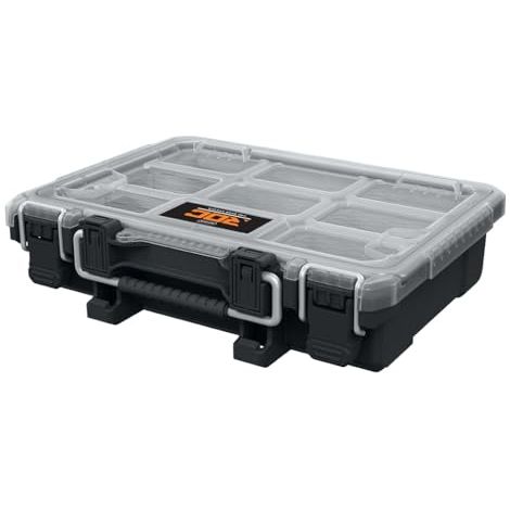 Keter – Organisateur de rangement 4,3L – 6 petits et 1 grand compartiment – Protection contre la poussière et l'eau – Dimensions 34 x 26,8 x 9,5 cm (1/6)