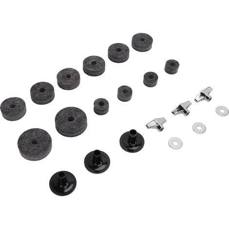 Kit de 21 pièces en feutre gris pour cymbales, antidérapant et durable, accessoire de remplacement pour batterie. (1/5)