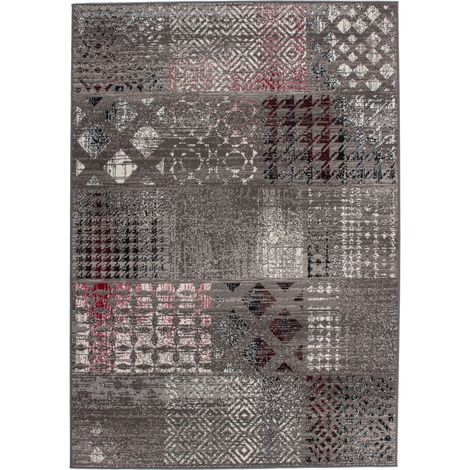 Tappeto moderno Funky 2029 grigio a pelo corto (1/4)