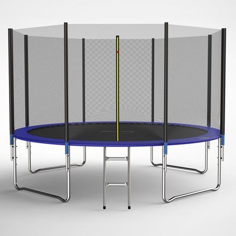 GALACTICA Trampoline Set 12FT Round Outdoor With Safety Net Enclosure Ladder Blue (1/5)