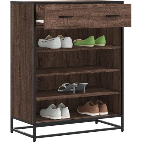 Schuhschrank Eichen-Optik 75x38x97,5 cm Holzwerkstoff Metall