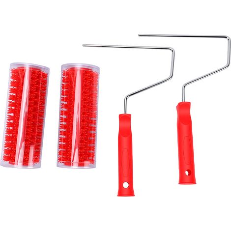 Brosse à rouleau denté, poignée ergonomique, pointillage robuste pour peinture décorative, Art mural texturé artistique, 2 pièces (1/5)