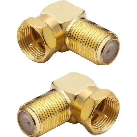 2 pièces Sat Sat Angular Pild 90 degrés, bouchon d'angle de coaxial, angle de bougie d'antenne pour câble d'antenne, câble satellite, câble coaxial, or-plaqué (1/5)